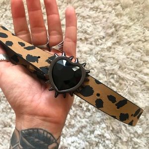 cheetah print/studded heart belt